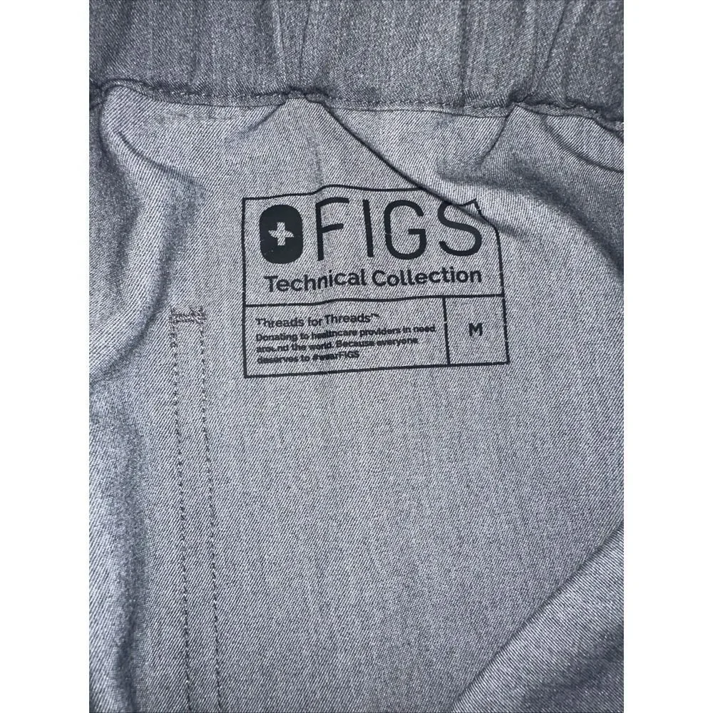 Figs Technical Collection Pants Mens Medium Gray Scrubs Stretch Drawstring Work‎